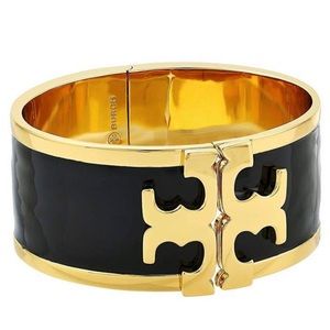 Tory Burch Wide Enamel Hinged Cuff